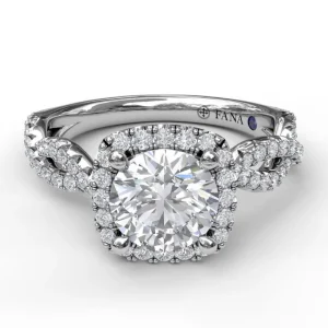Best Fana Cushion Halo Twist Engagement Ring