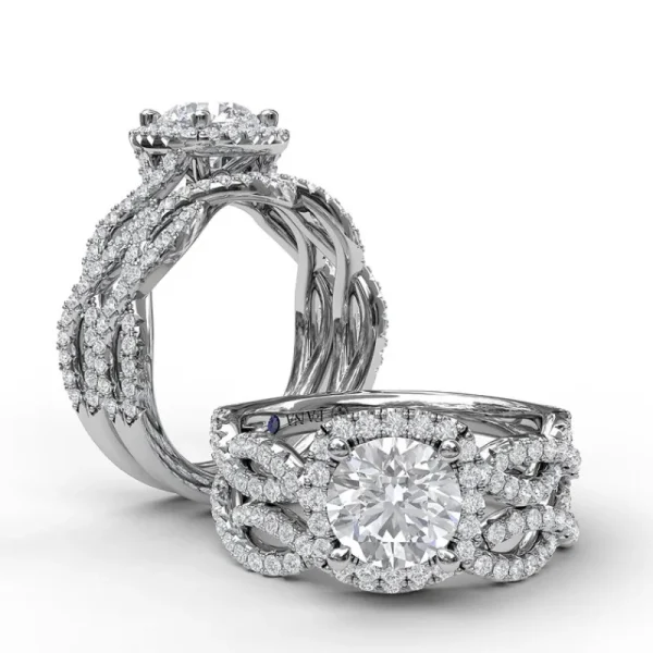 Best Fana Cushion Halo Twist Engagement Ring