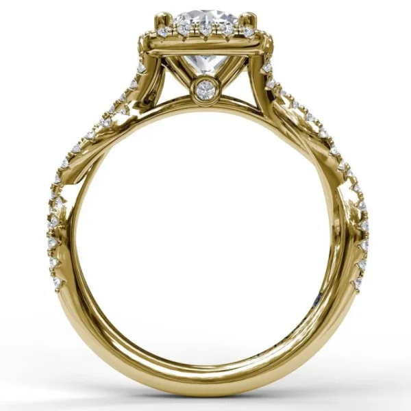 Best Fana Cushion Halo Twist Engagement Ring