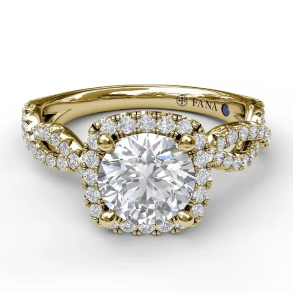 Best Fana Cushion Halo Twist Engagement Ring