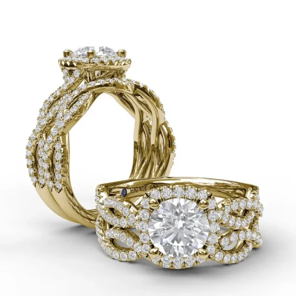 Best Fana Cushion Halo Twist Engagement Ring