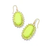 Sale Kendra Scott Dani Color Burst Frame Drop Earrings Gold in Chartreuse Magnesite