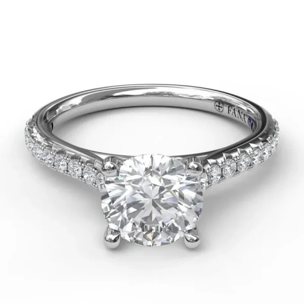 New Fana Delicate Classic Engagement Ring with Delicate Side Detail