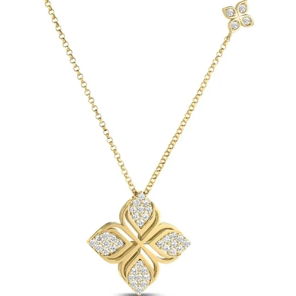 Hot Roberto Coin Diamond Arabesque Flower Necklace