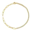 New Shy Creation Diamond Bezel Paper Clip Link Bracelet