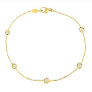 Outlet Roberto Coin Diamond by The Inch 5 Station Bracelet