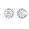 Best Kelley Collection Diamond Halo Cluster Studs