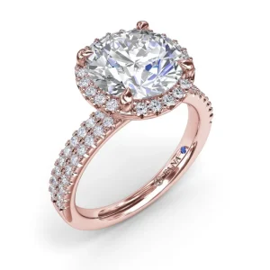 Hot Fana Diamond Halo Engagement Ring