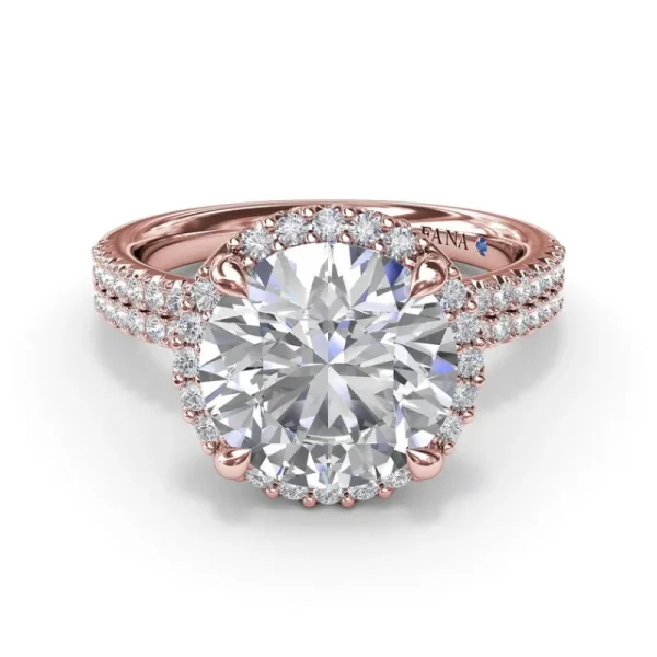 Hot Fana Diamond Halo Engagement Ring