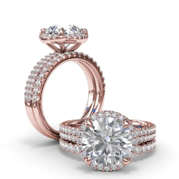 Hot Fana Diamond Halo Engagement Ring
