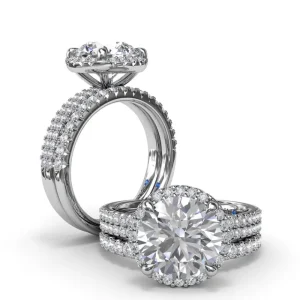 Hot Fana Diamond Halo Engagement Ring