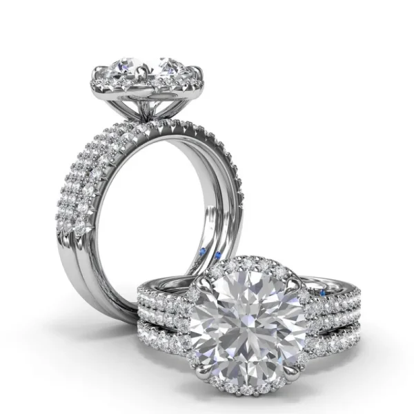 Hot Fana Diamond Halo Engagement Ring