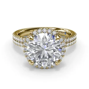 Hot Fana Diamond Halo Engagement Ring