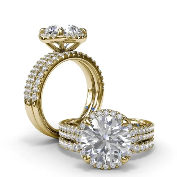 Hot Fana Diamond Halo Engagement Ring
