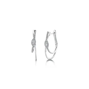 Online Shy Creation Diamond Marquise Oval Hoop Earrings