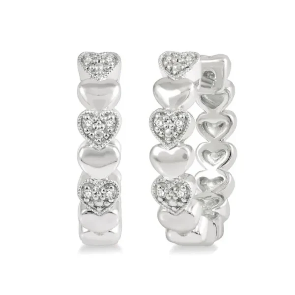 Online Kelley Collection Diamond Mini Heart Hoop Earrings