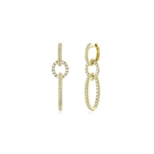 Online Shy Creation Diamond Oval Earrings