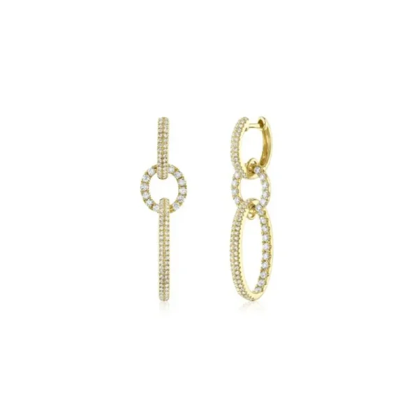 Online Shy Creation Diamond Oval Earrings