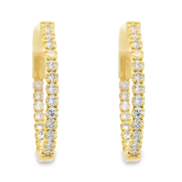 Clearance Kelley Collection Diamond Oval Hoop Earrings