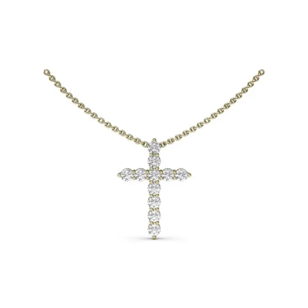 Discount Fana Diamond Prong Cross Necklace