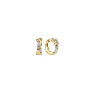 Online Gabriel & Co Diamond Twisted Huggie Earrings