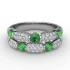 Outlet Fana Double Row Emerald and Diamond Ring