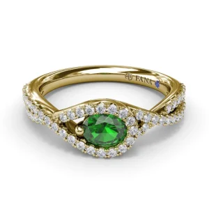 Discount Fana East-to-West Oval Emerald Ring