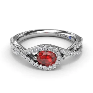 Outlet Fana East-to-West Oval Ruby Ring