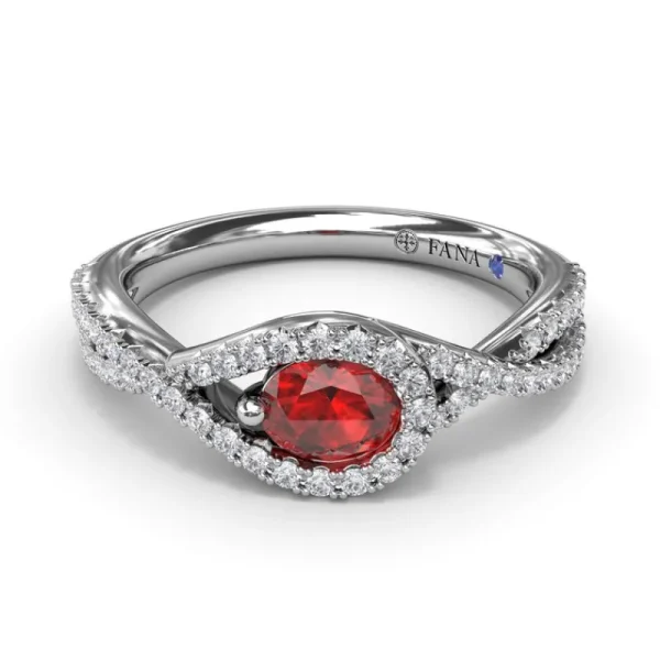Outlet Fana East-to-West Oval Ruby Ring