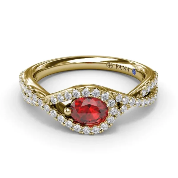 Outlet Fana East-to-West Oval Ruby Ring