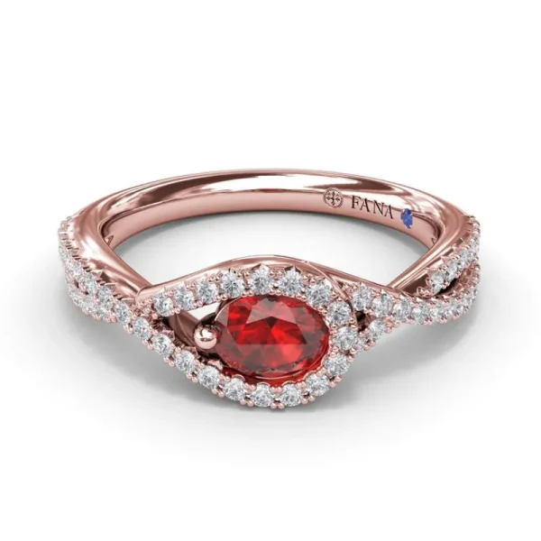 Outlet Fana East-to-West Oval Ruby Ring