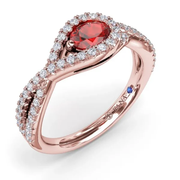 Outlet Fana East-to-West Oval Ruby Ring