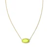 Online Kendra Scott Elisa Color Burst Frame Short Pendant in Chartreuse Magnesite