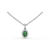 Fashion Fana Emerald and Diamond Halo Necklace