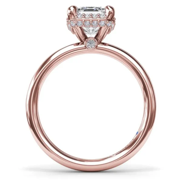 Online Fana Emerald Cut Halo Diamond Engagement Ring
