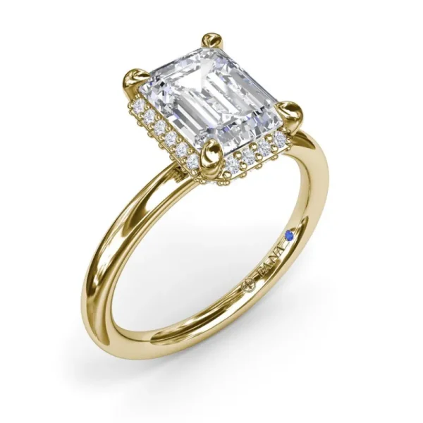 Online Fana Emerald Cut Halo Diamond Engagement Ring