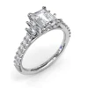 New Fana Emerald Cut Side Stone Engagement Ring