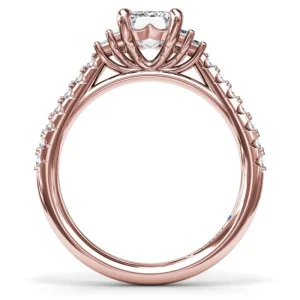 New Fana Emerald Cut Side Stone Engagement Ring
