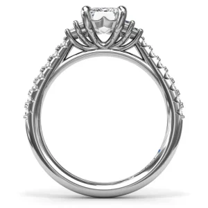New Fana Emerald Cut Side Stone Engagement Ring