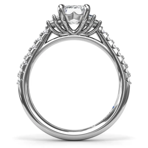 New Fana Emerald Cut Side Stone Engagement Ring