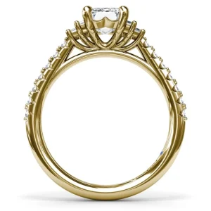New Fana Emerald Cut Side Stone Engagement Ring