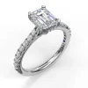 Online Fana Emerald Cut Solitaire With Hidden Halo
