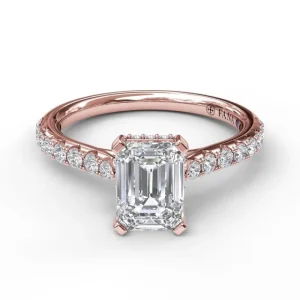 Online Fana Emerald Cut Solitaire With Hidden Halo