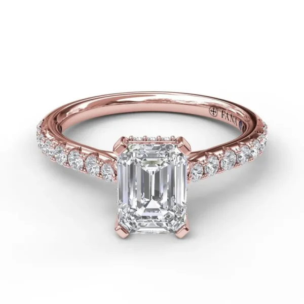 Online Fana Emerald Cut Solitaire With Hidden Halo
