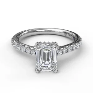 Online Fana Emerald Cut Solitaire With Hidden Halo