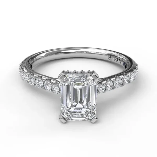 Online Fana Emerald Cut Solitaire With Hidden Halo