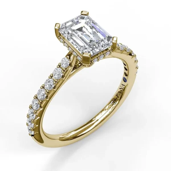 Online Fana Emerald Cut Solitaire With Hidden Halo