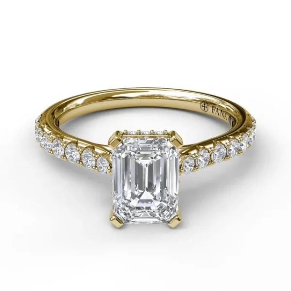 Online Fana Emerald Cut Solitaire With Hidden Halo
