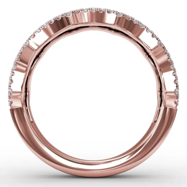 New Fana Endless Romance Ruby and Diamond Wave Ring