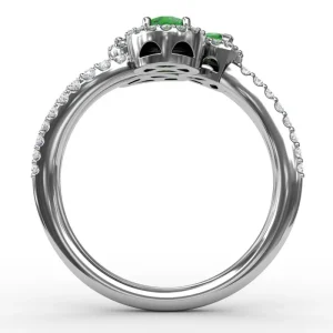 New Fana Feel The Elegance Emerald and Diamond Ring